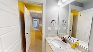 Bathroom featuring vanity