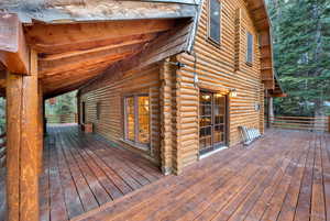 View of wooden deck