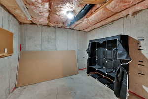 View of unfinished basement