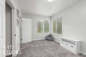 Unfurnished bedroom featuring carpet floors