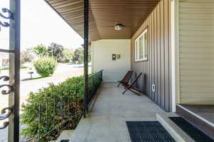View of covered porch