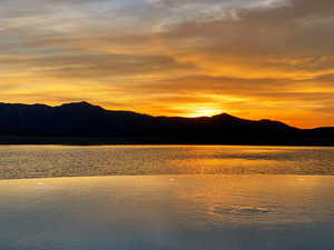 Water view with a mountainous background