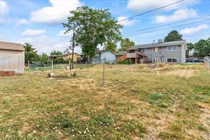 View of yard with a deck