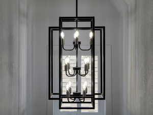 Detailed view of a chandelier
