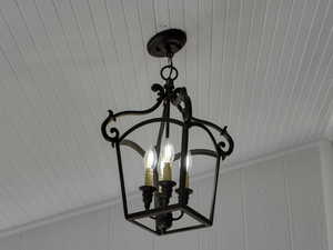 Detailed view of a chandelier