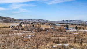 Mountain view with rural landscape