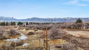 View of mountain background with rural landscape