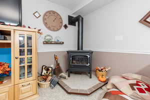 Detailed view of a wood stove