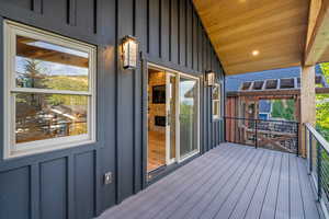 View of wooden deck