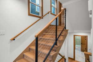 Stairs with a wall mounted AC
