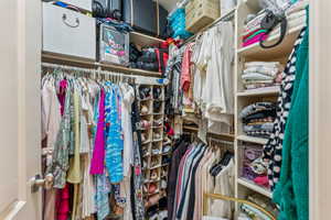 View of walk in closet