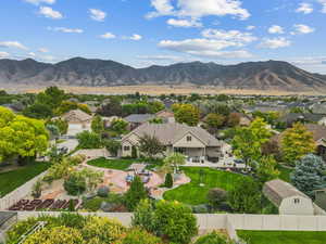 View of mountain backdrop with nearby suburban area