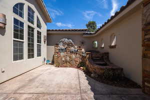 View of patio with Water Feature