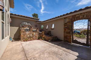 View of patio with Water Feature