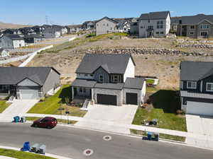 Aerial perspective of suburban area