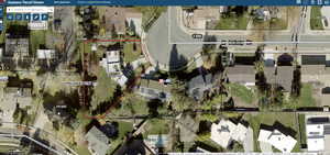 Aerial overview of property's location with property boundaries highlighted