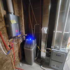 Utilities with water heater and heating unit