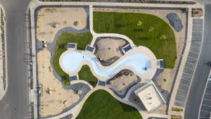 Aerial view of a pool area
