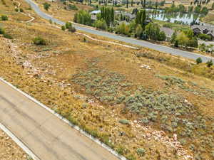 Aerial view of a large body of water