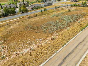 Aerial perspective of suburban area