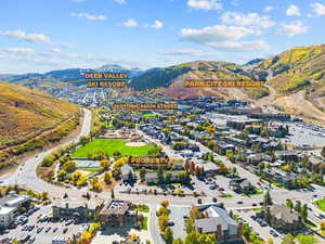 Aerial view of a mountainous background