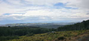 Standing next to Southeast corner boundary facing mountain views