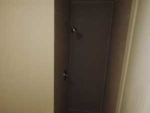 Bathroom view of a stall shower