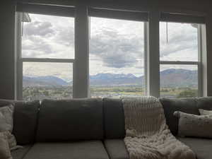 Detailed view of mountains from living room