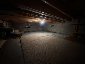 View of unfinished basement