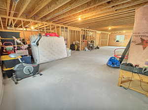 View of unfinished below grade area