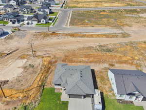 Aerial perspective of suburban area