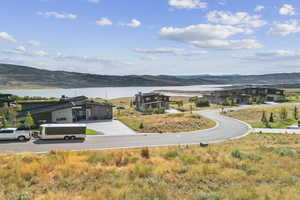 Drone / aerial view of a water and mountain view