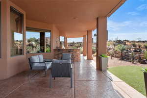 View of patio / terrace with outdoor lounge area and exterior kitchen