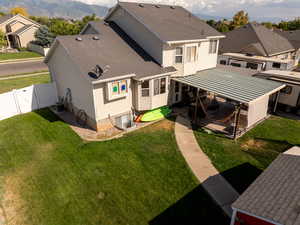 Aerial view of residential area
