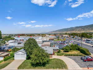 Aerial view of a mountainous background