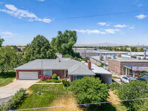Bird's eye view of a mountain backdrop