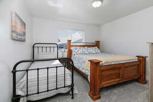 Bedroom with carpet