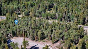 View of property location featuring a forest