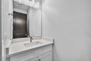 Bathroom featuring vanity