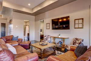 Living area featuring recessed lighting