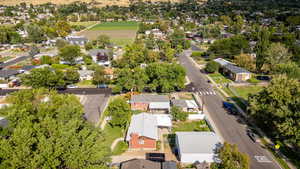 Aerial view of residential area