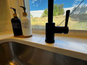 Kitchen view of a sink