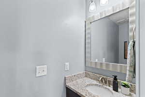 Bathroom featuring vanity