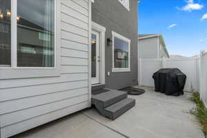 View of patio with grilling area