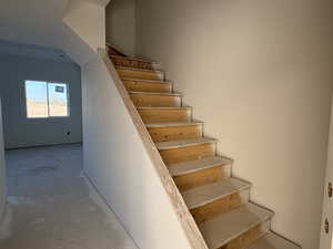 Stairway with concrete floors