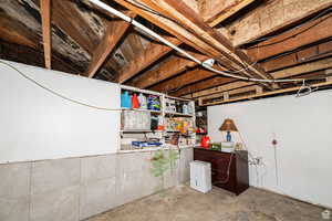 View of unfinished basement