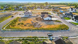 Aerial perspective of suburban area