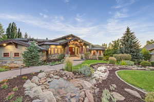 View of front of house featuring stone siding