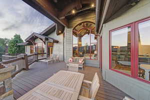 View of wooden deck