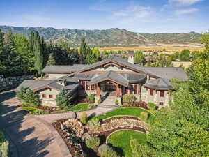 View of front of home featuring a mountain view